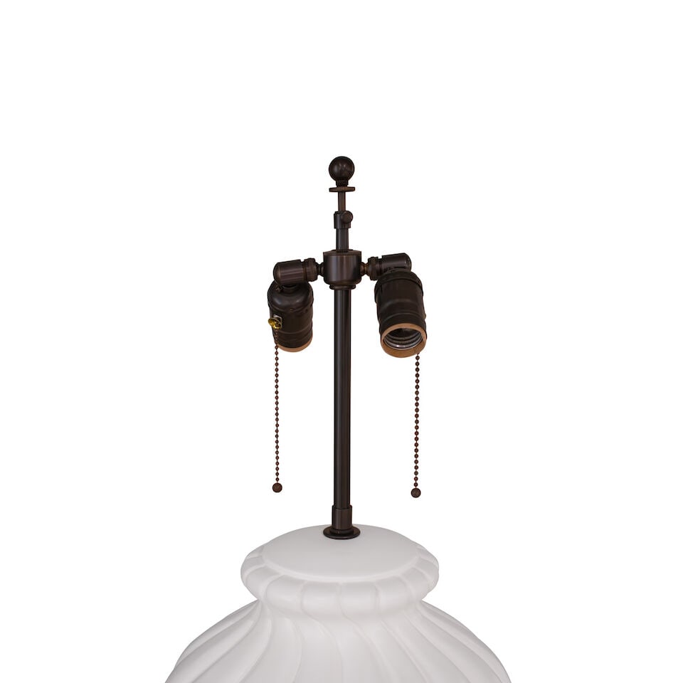 SIRMOS (FOUNDED 1972) Pair of 'Swirl' Table Lamps, model ga1201970splaster, two sockets, fabric ... - 2