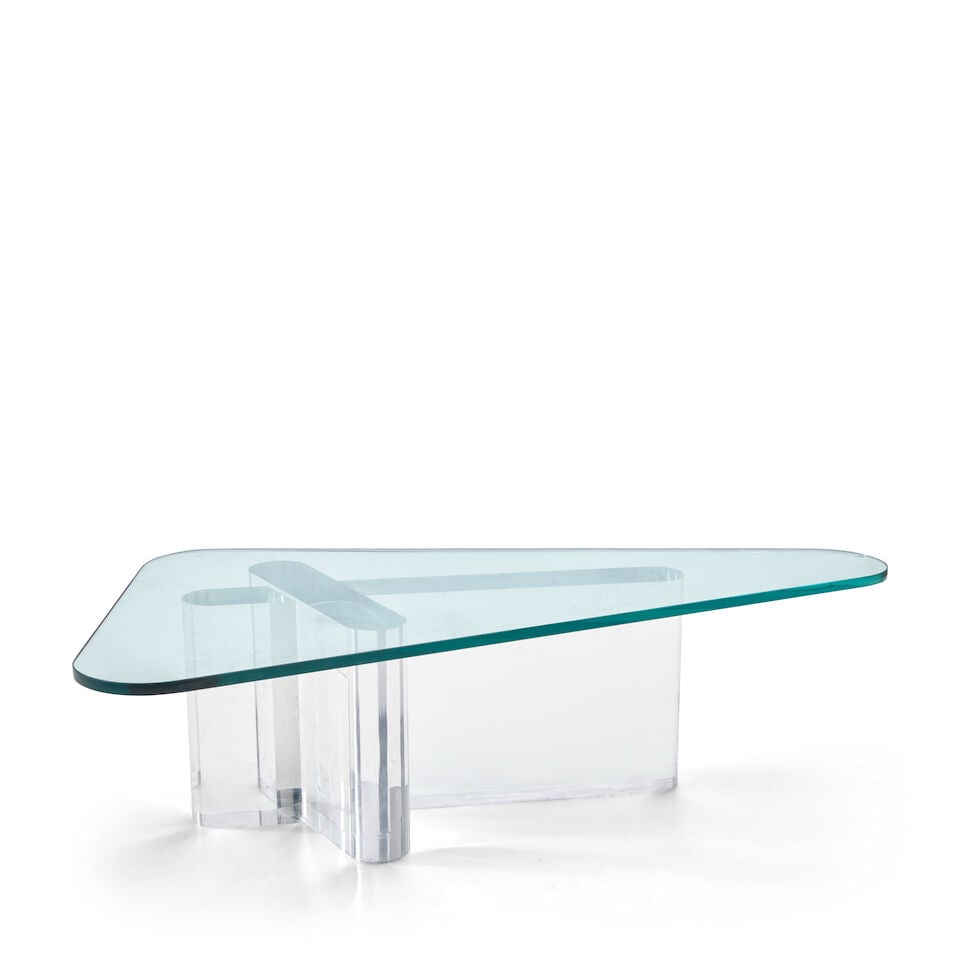 LION IN FROST (ACTIVE 1960S-1970S) Lucite Coffee Table1970sLucite, glass, base signed 'Lion in F... - 2