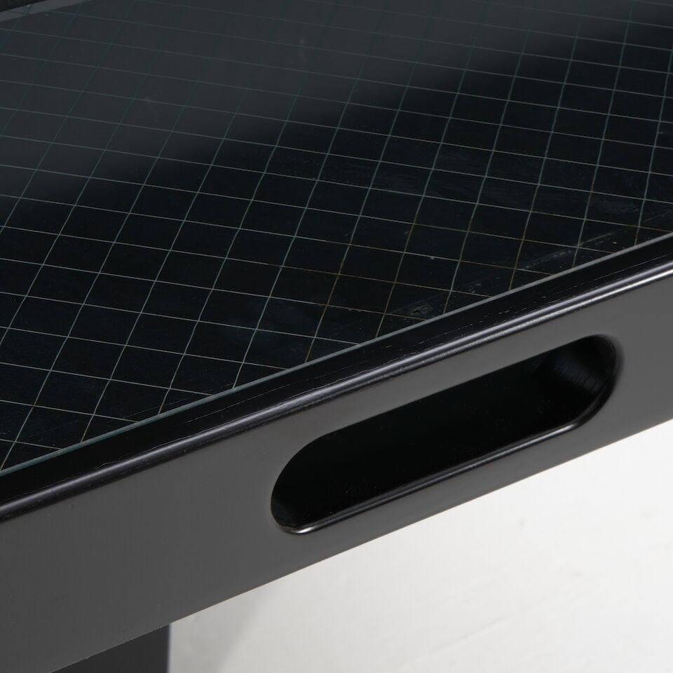 JUAN MONTOYA (BORN 1945) Dining Tablecirca 1981lacquered wood, wire glass, particle board, unmar... - 2