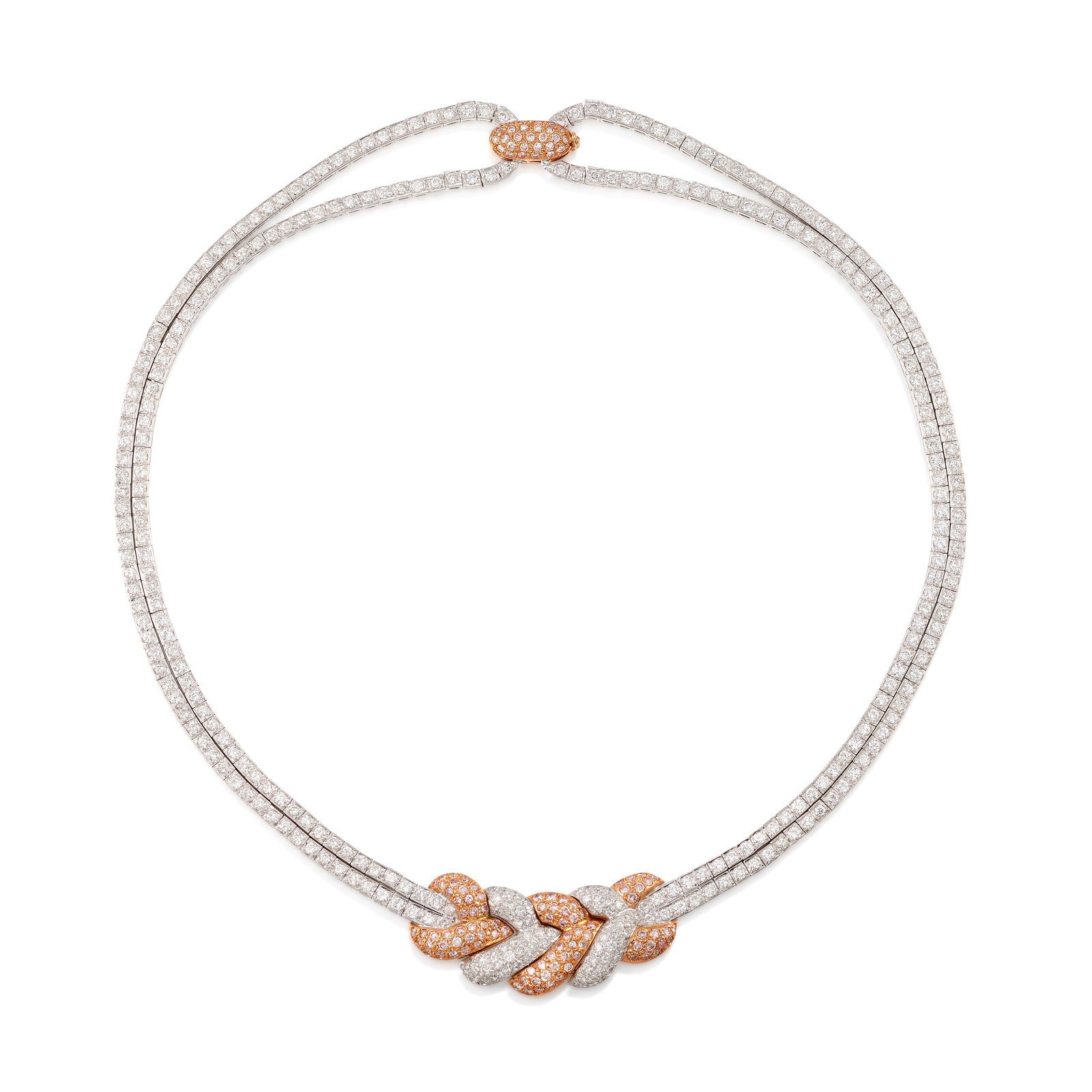 AN 18K BI-COLOR GOLD AND DIAMOND NECKLACE (1 of 1)