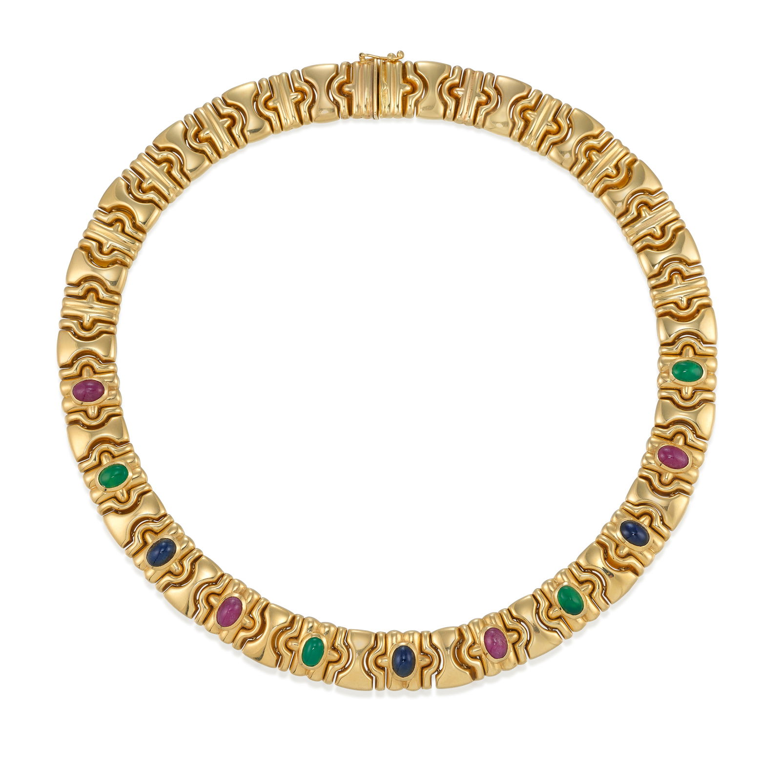 A 14K GOLD AND GEM-SET COLLAR NECKLACE (1 of 1)