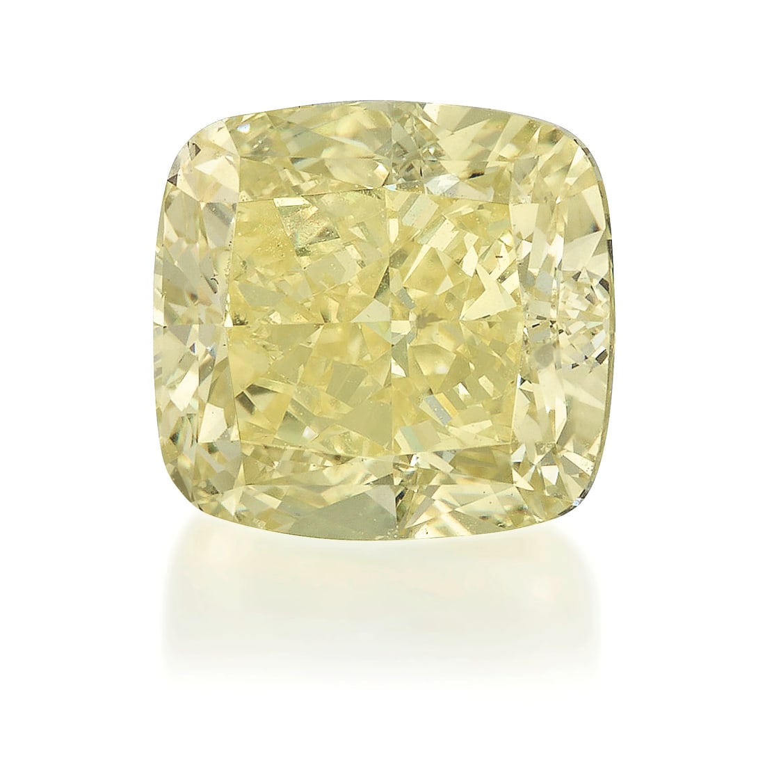 A LOOSE FANCY YELLOW DIAMOND: A LOOSE FANCY YELLOW DIAMONDA cushion-shaped, modified brilliant-cut, Fancy Yellow diamond weighing 3.02 caratsFootnotes:Accompanied by GIA Report 7242008327, dated November 03, 2016, stating the