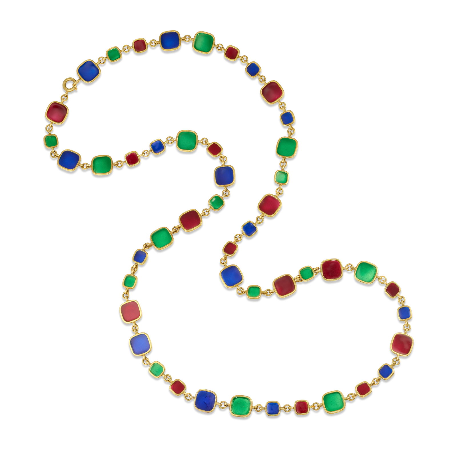 AN 18K GOLD AND 'PÂTE DE VERRE' GLASS NECKLACE, CIRCA 1960 (1 of 1)