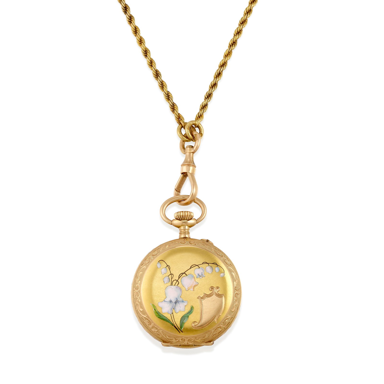 LOUIS GRISEL: A 14K GOLD AND ENAMEL POCKET WATCH, WITH 18K GOLD WATCH CHAIN, CIRCA 1870 (1 of 1)