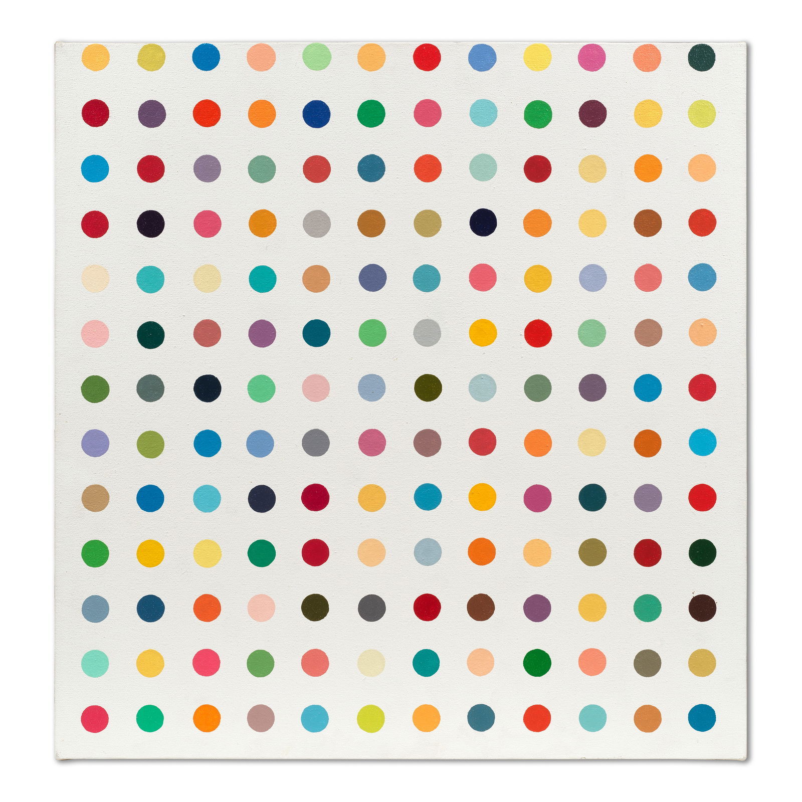 DAMIEN HIRST (B. 1965) Argininamine (Painted in 1994): DAMIEN HIRST (B. 1965) Argininamine signed 'Hirst' (on the reverse) household gloss on canvas 63.5 x 66cm (25 x 26in). Painted in 1994 Footnotes: Provenance Gift from t