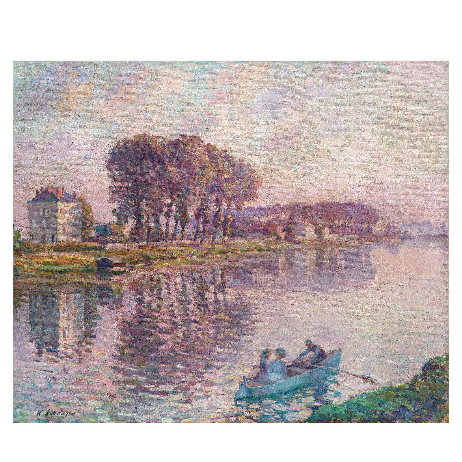 HENRI LEBASQUE (1865-1937) La Marne à Pomponne (Painted in Pomponne in 1904): HENRI LEBASQUE (1865-1937) La Marne à Pomponne signed 'H. Lebasque' (lower left) oil on canvas 60 x 72.8cm (23 5/8 x 28 11/16in). Painted in Pomponne in 1904 Footnotes: The a