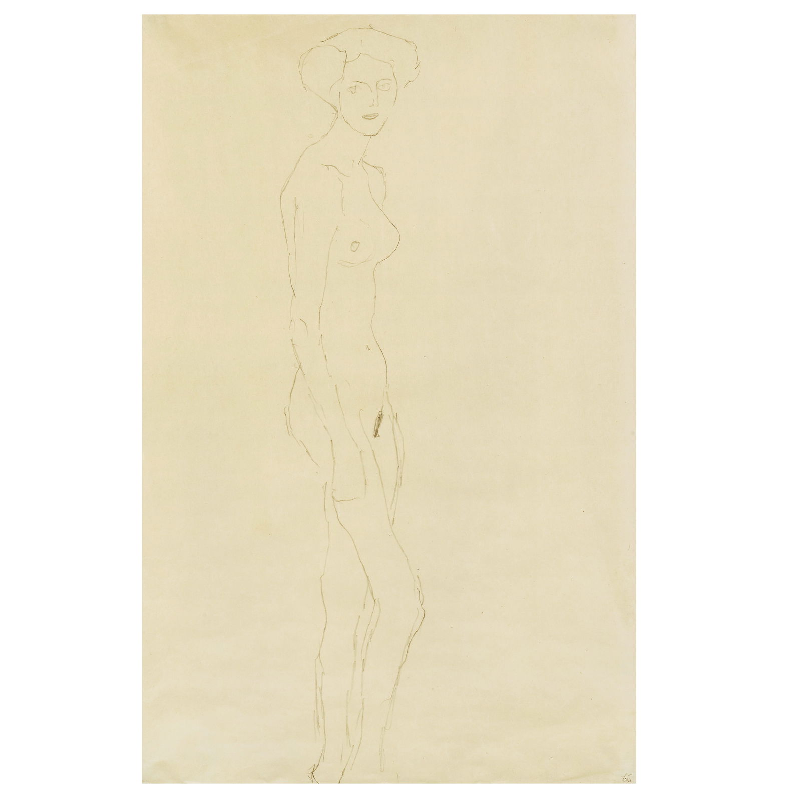 GUSTAV KLIMT (1862-1918) Stehender Akt nach rechts (Executed circa 1916-1917): GUSTAV KLIMT (1862-1918) Stehender Akt nach rechts pencil on paper 56.7 x 37.2cm (22 5/16 x 14 5/8in). Executed circa 1916-1917 Footnotes: Provenance Galerie Manfred Strake