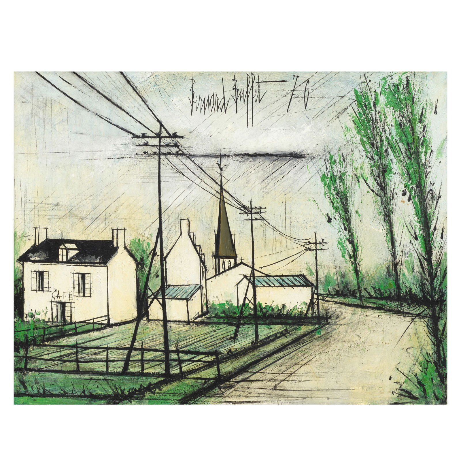 BERNARD BUFFET (1928-1999) Café de campagne (Painted in 1970) (1 of 1)