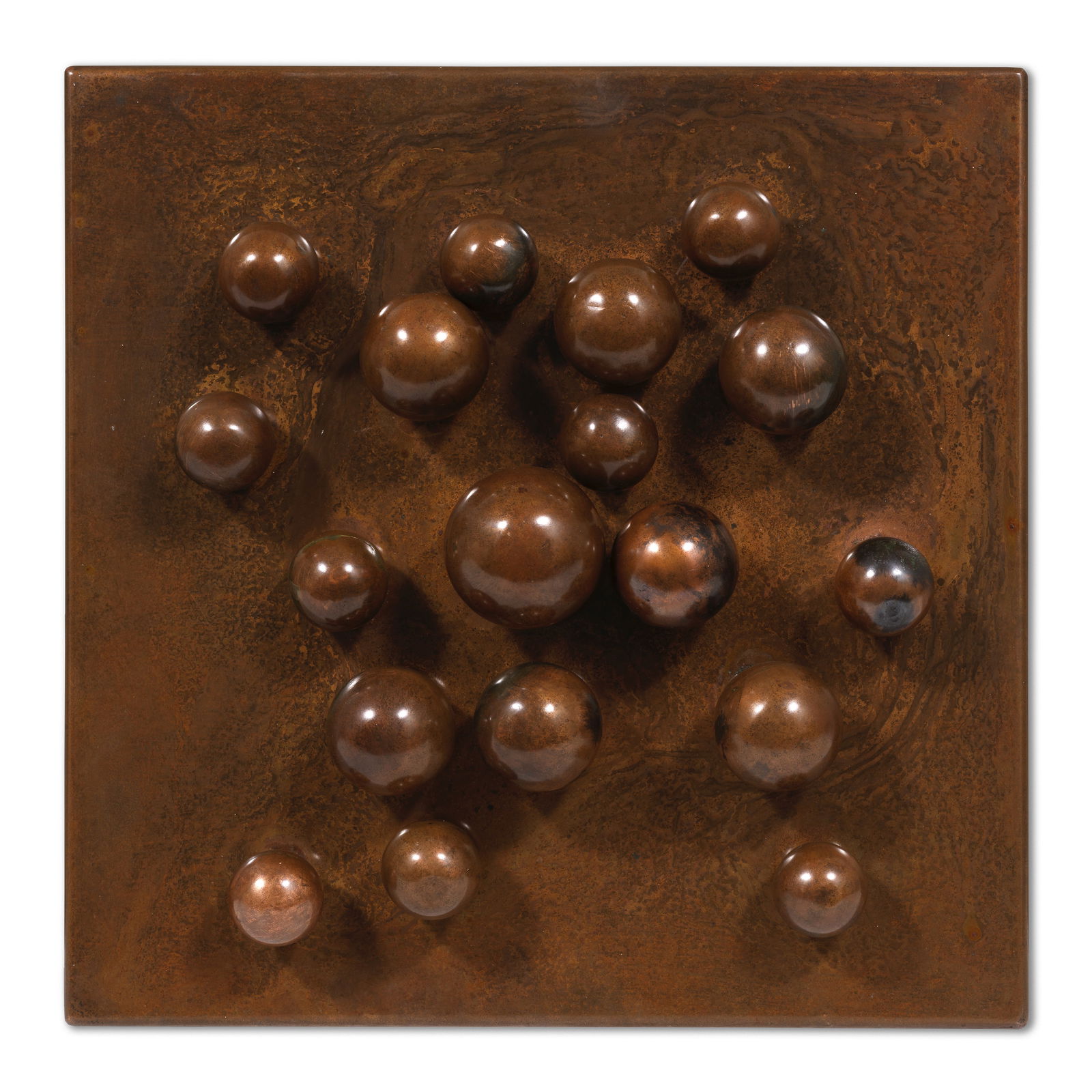 POL BURY (1922-2005) 18 boules sur un plateau 30 x 30 x 13cm (11 3/4 x 11 3/4 x 5 1/8in). (Execu... (1 of 1)