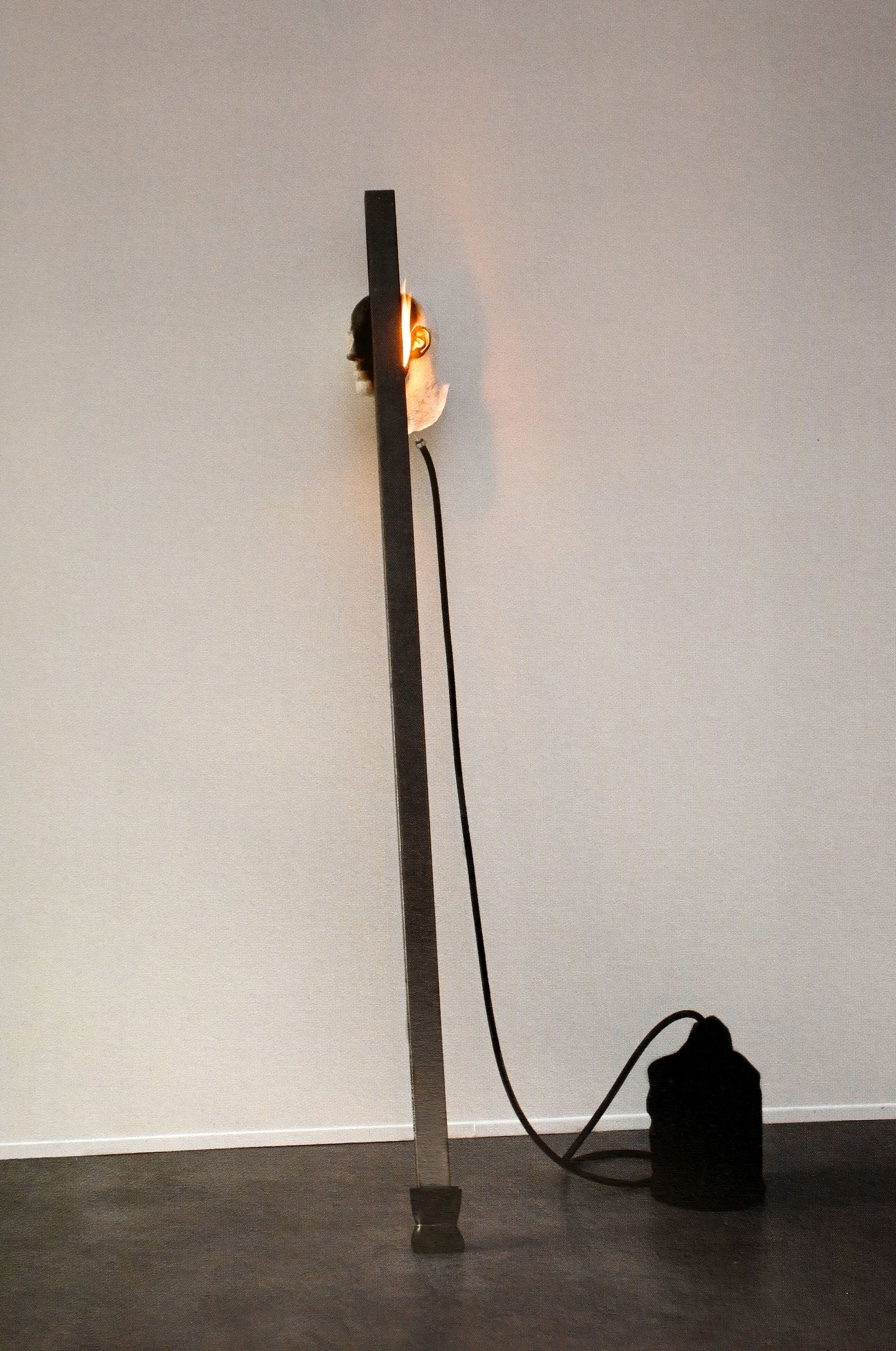 BERNARDÍ ROIG (B. 1965) Smokehead Dimensions variable: 204 x 30 x 27cm (80 3/8 x 11 3/4 x 1...: BERNARDÍ ROIG (B. 1965) Smokehead bronze, gas, fire, iron and fabric Dimensions variable: 204 x 30 x 27cm (80 3/8 x 11 3/4 x 10 5/8in). Executed in 2007, this work is number 1 from an edition of