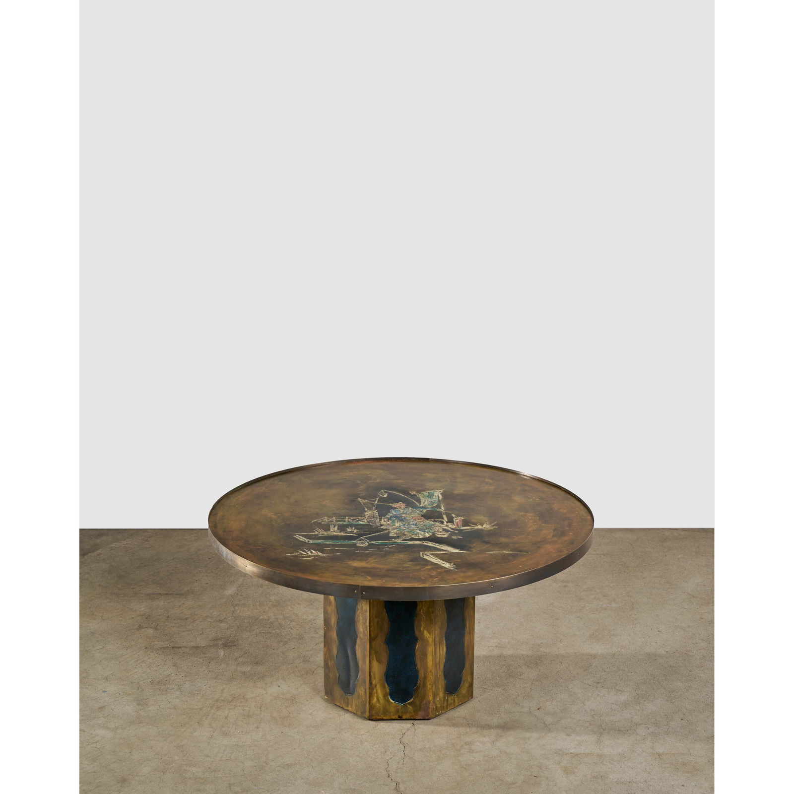 PHILIP (1907-1987) AND KELVIN LAVERNE (1937-2025) Unique Early Coffee Tablecirca 1960patinated a... (1 of 1)
