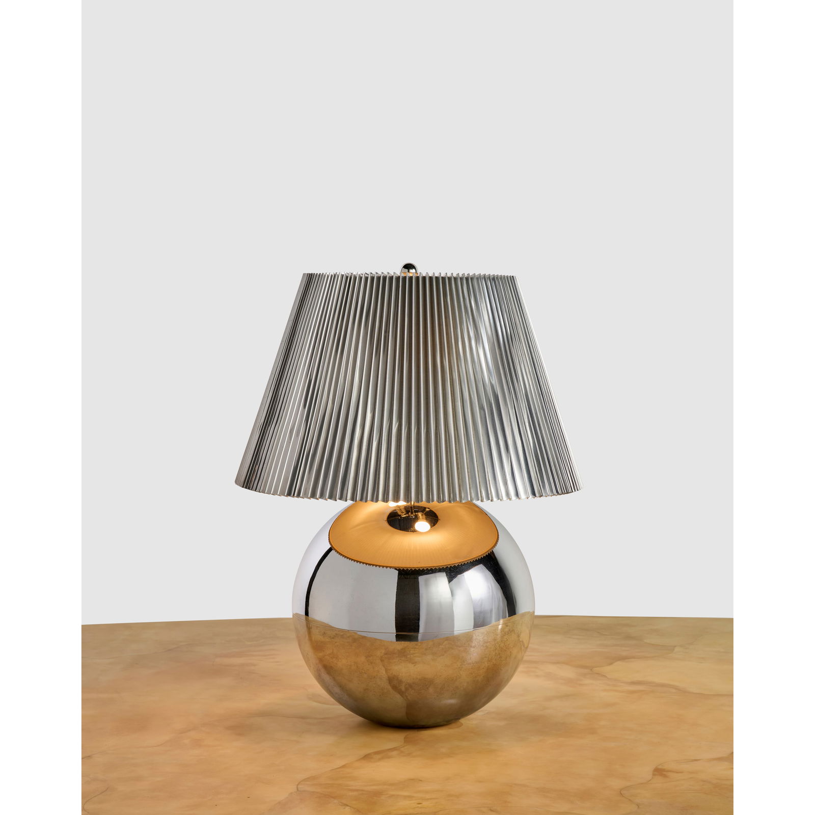 KARL SPRINGER (1931-1991) 'Ball' Lampcirca 1980for Karl Springer Ltd., polished chromeheight ove... (1 of 1)