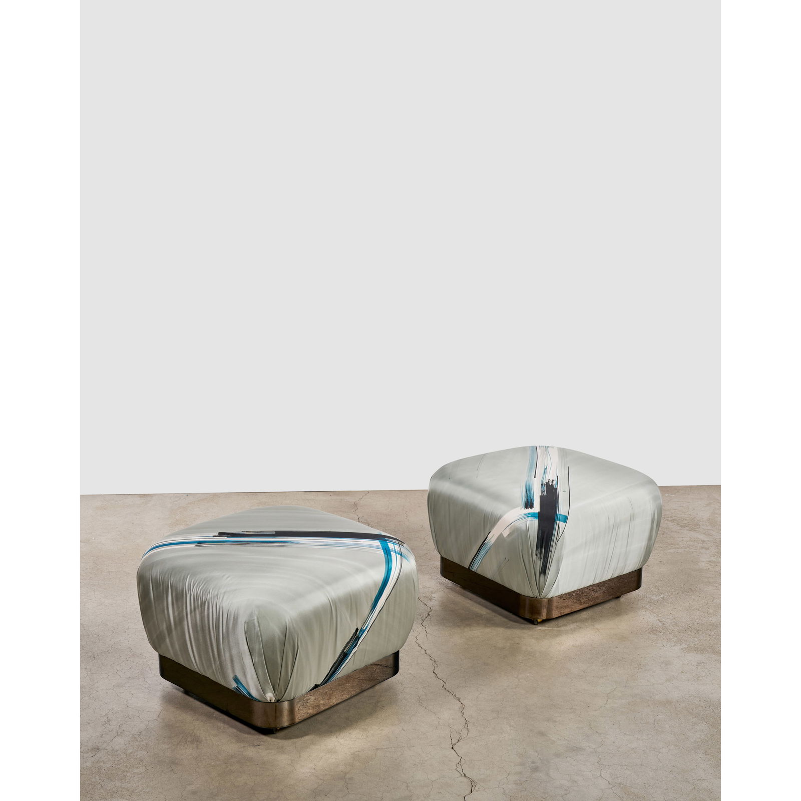 KARL SPRINGER (1931-1991) Pair of 'Souffle' Ottomanscirca 1970for Karl Springer Ltd., polished s... (1 of 1)
