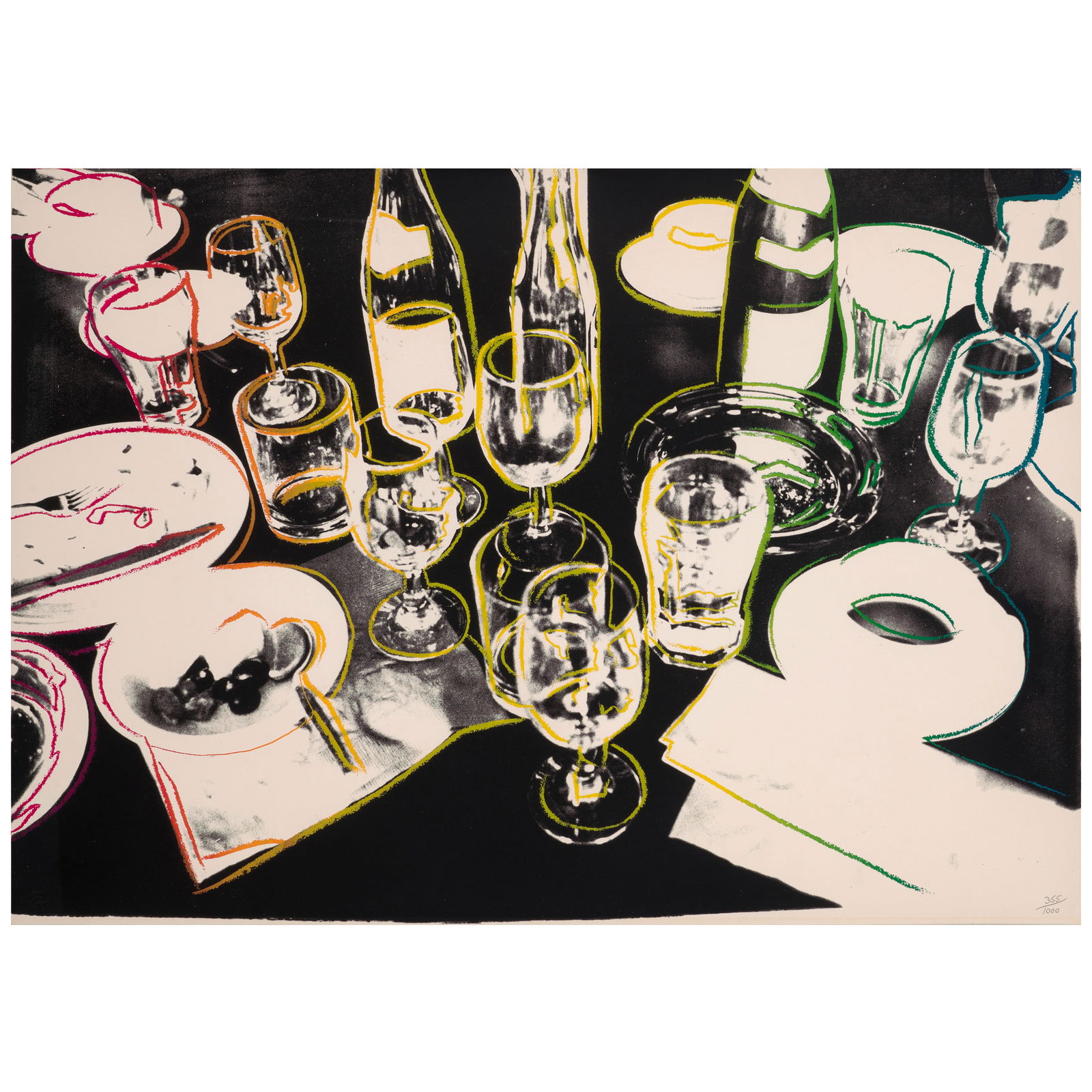 ANDY WARHOL (1928-1987); After the Party;: ANDY WARHOL (1928-1987) After the Party (Feldman & Schellmann II.183), 1979 Screenprint in colors on Arches 88 wove paper, numbered 355/1000 (there were also 30 artist's proofs), initialed in pencil '