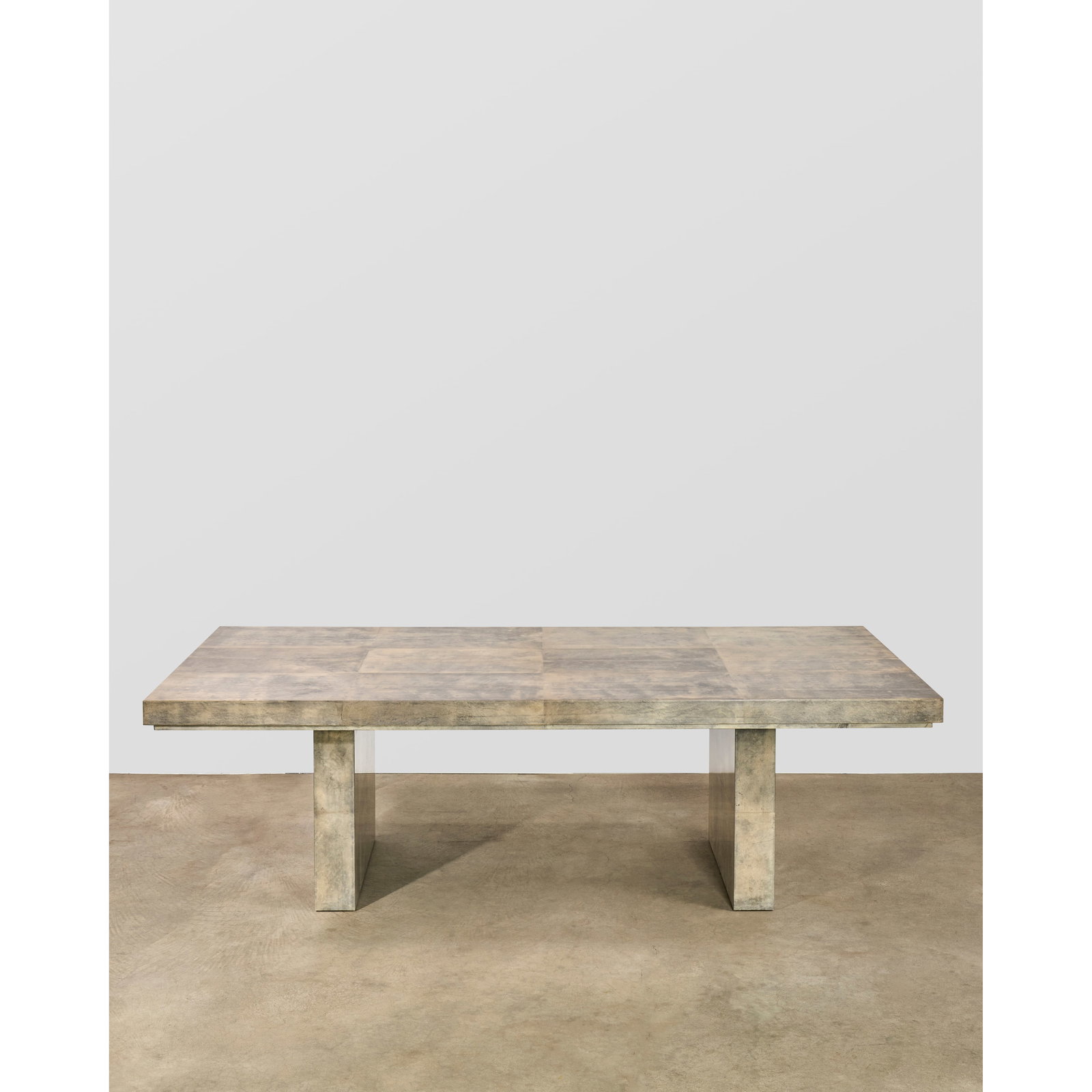 KARL SPRINGER (1931-1991) 'Bauhaus' Dining tablecirca 1980for Karl Springer Ltd., lacquered gray... (1 of 1)