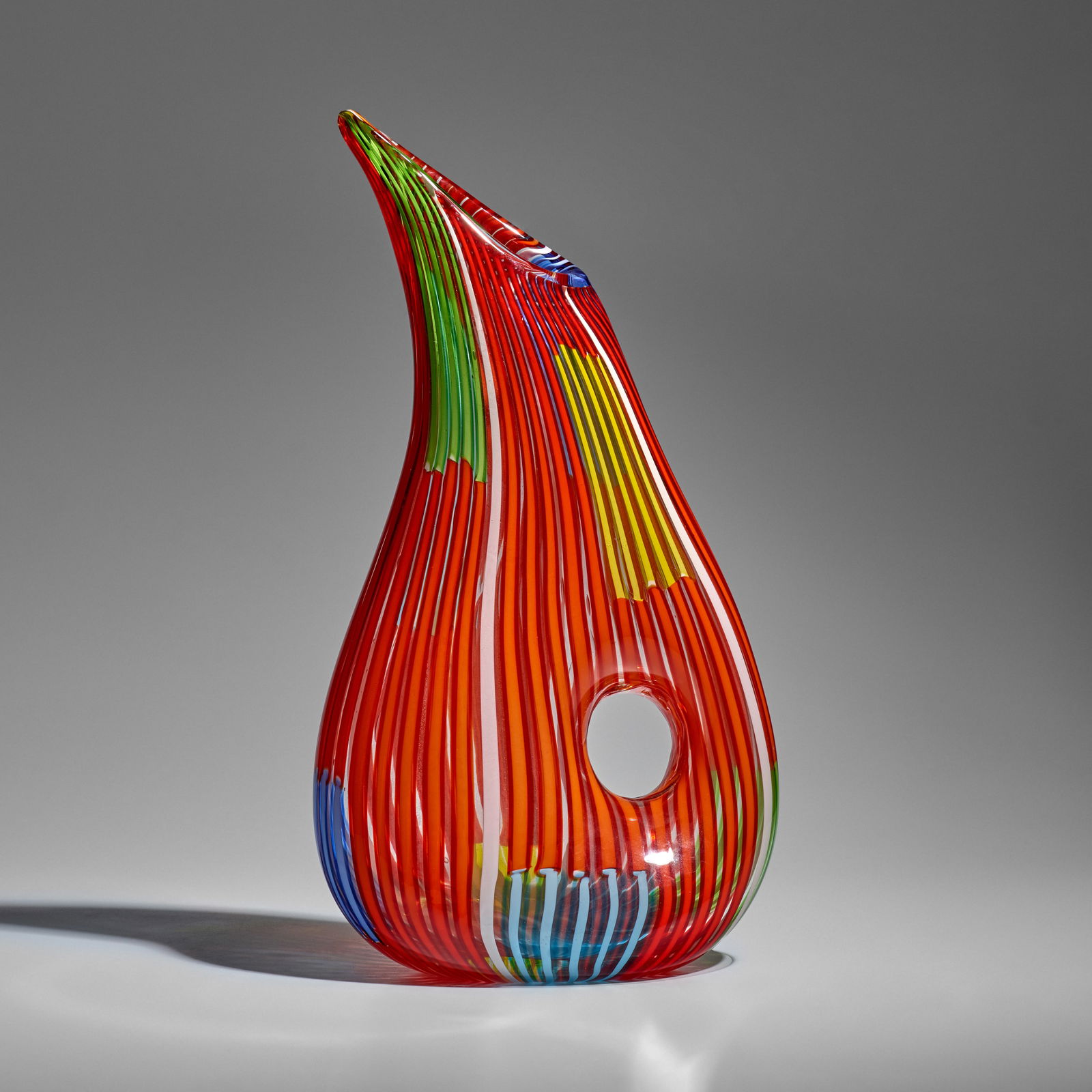 ANZOLO FUGA (1912-1998) Large 'Bandiere' Pitchercirca 1960for A.V.E.M, hand-blown glass with ban... (1 of 1)