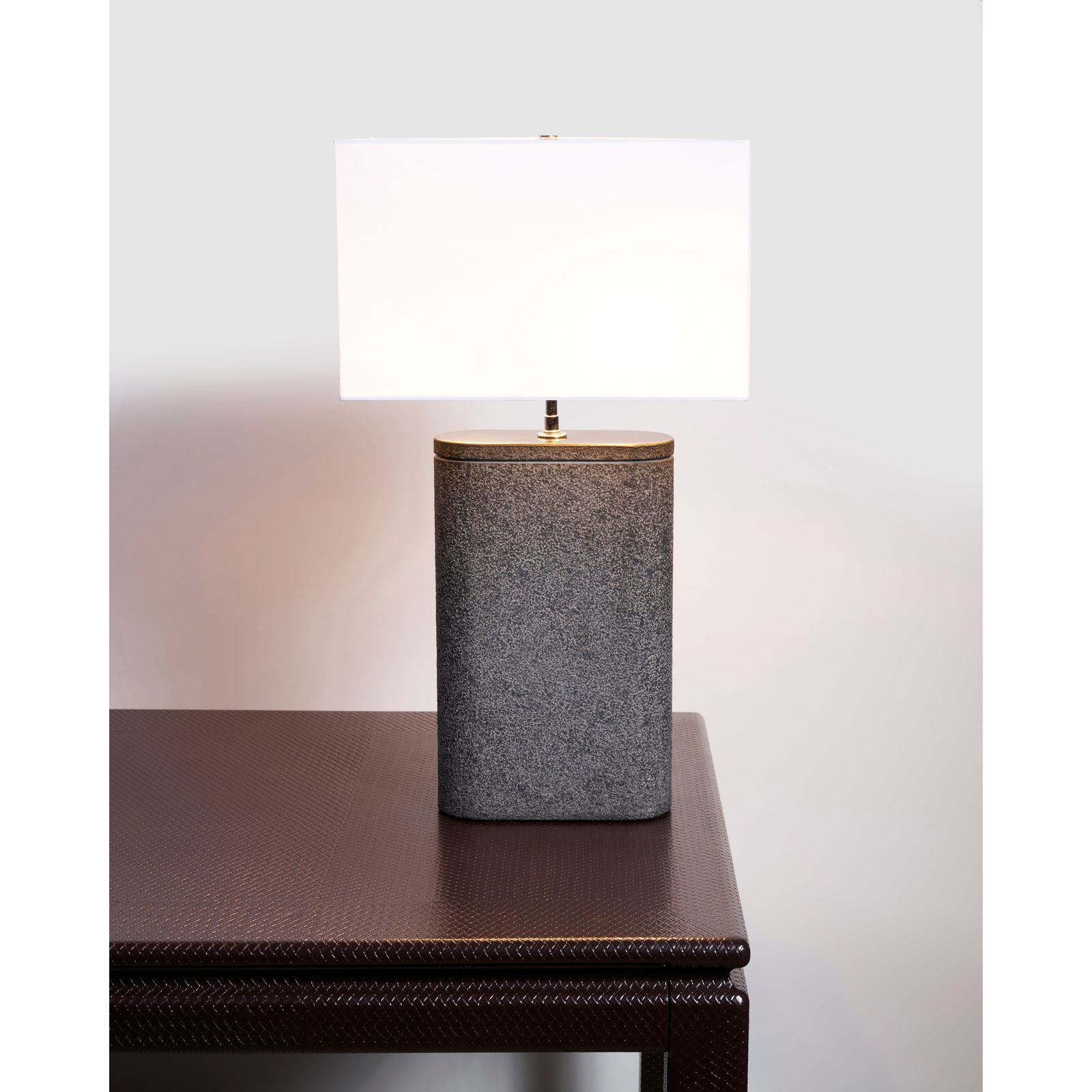 KARL SPRINGER (1931-1991) 'Oval' Table Lampcirca 1980for Karl Springer Ltd., granite with lavast... (1 of 1)