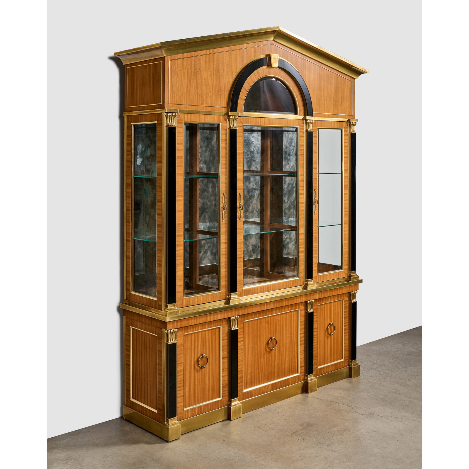 MASTERCRAFT (FOUNDED 1946) Large Display Cabinetcirca 1960mahogany, black granite, bronze, glass... (1 of 1)
