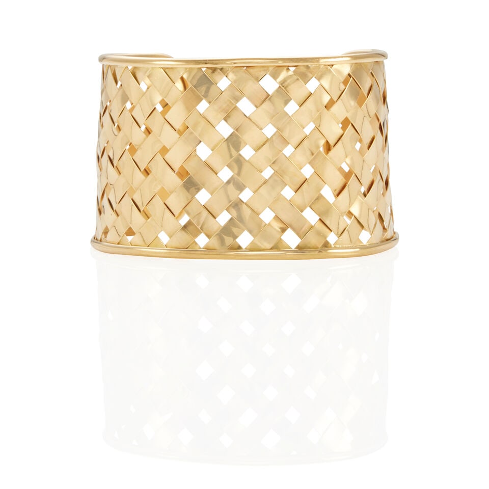 18K GOLD WOVEN CUFF BRACELET - 2