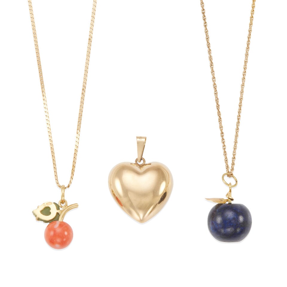 THREE GOLD AND GEM-SET JEWELRY ITEMS - 2