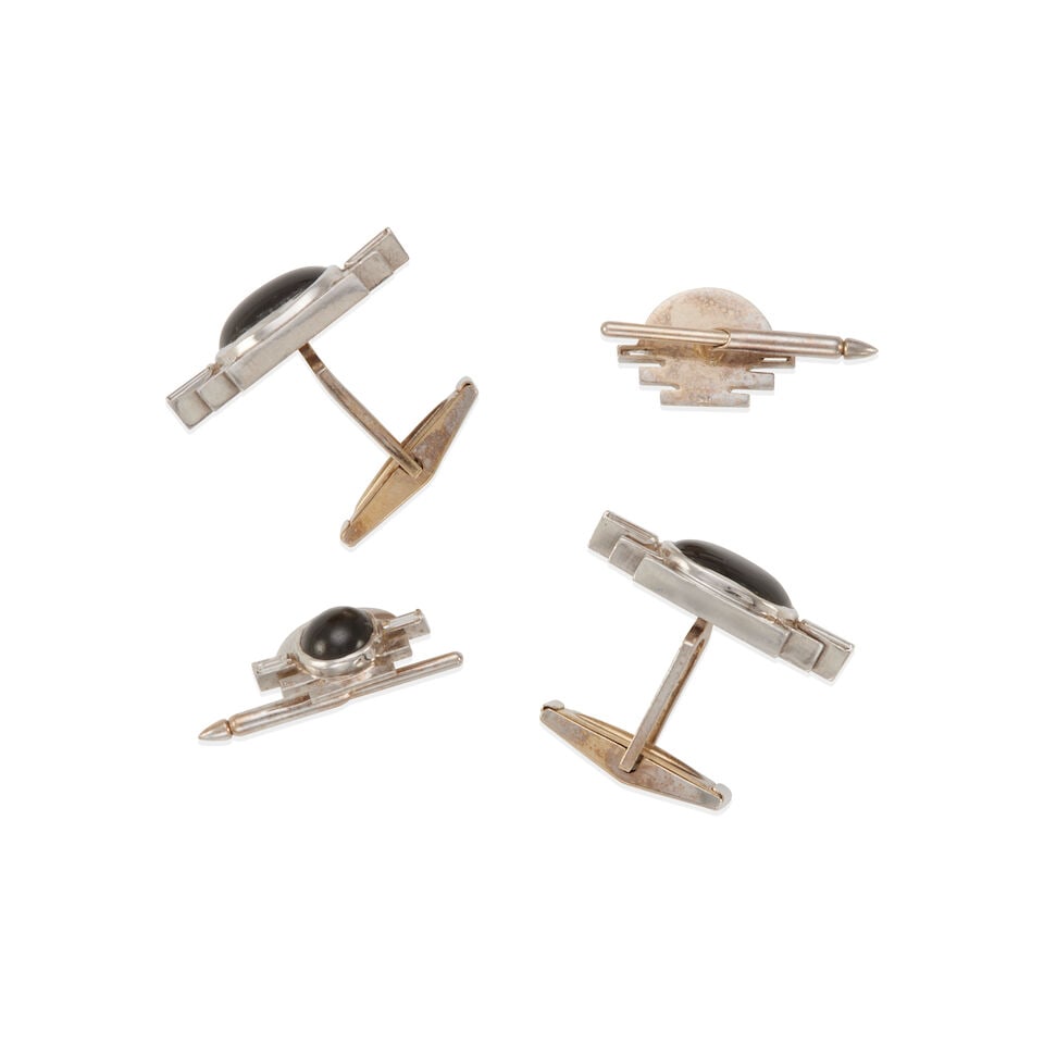 14K GOLD, DIAMOND AND STAR DIOPSIDE DRESS SET - 2