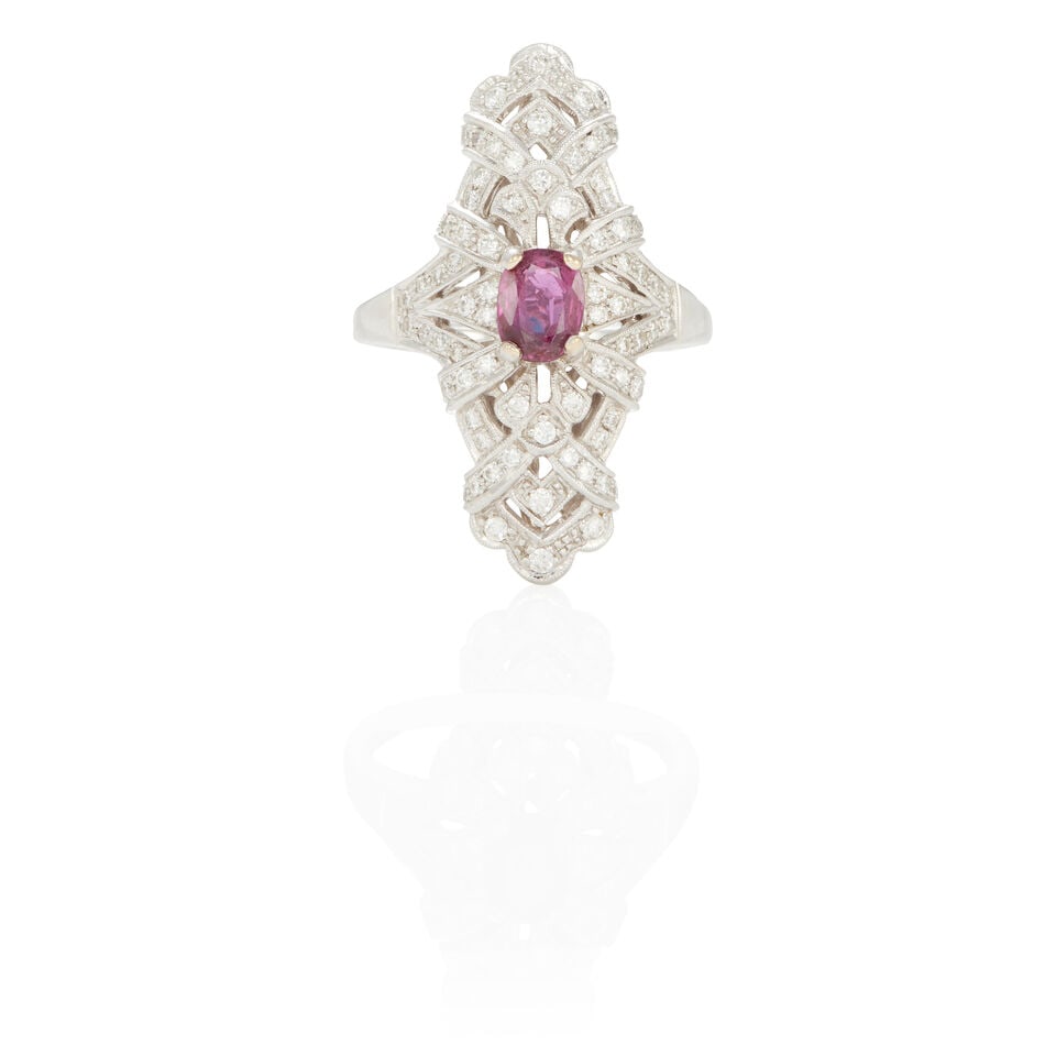 18K GOLD, DIAMOND AND RUBY RING (1 of 2)