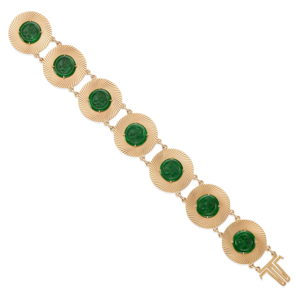 14K GOLD AND JADE BRACELET (1 of 2)