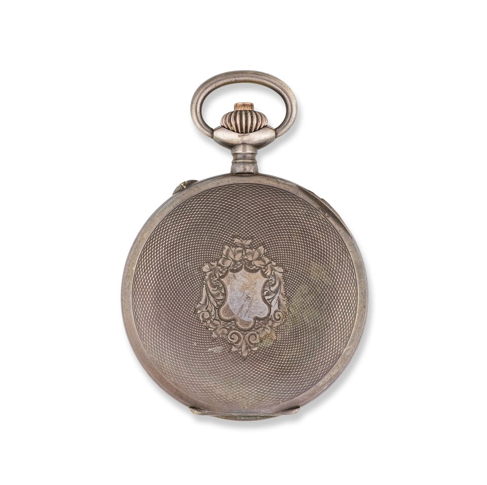 Gander. A silver keyless wind open face chronograph pocket watch Gander. Chronographe de poche &... - 4