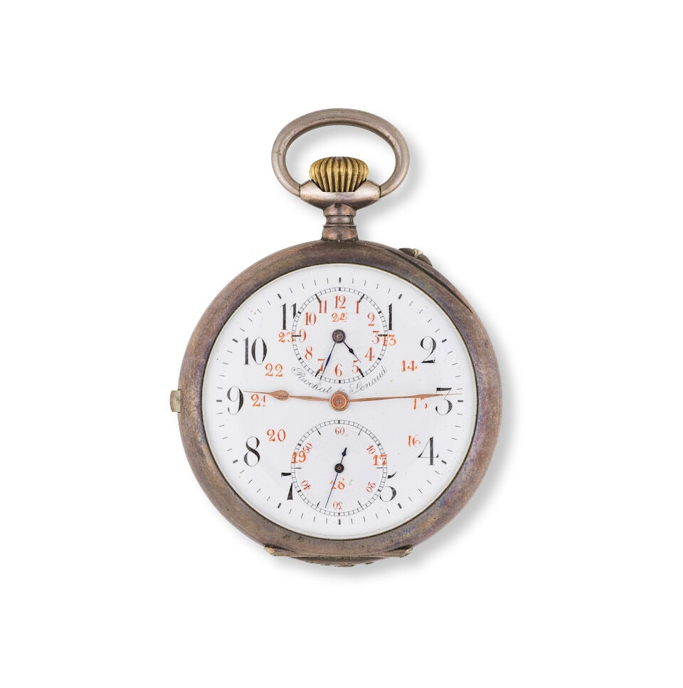 Rochat & Senaud. A silver keyless wind open face pocket watch Rochat & Senaud. Montre de gousset... (1 of 2)