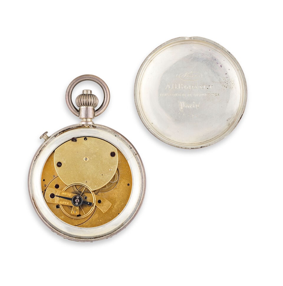 Auguste Hilaire Rodanet. A silver keyless wind open face inking chronograph pocket watch Auguste... - 2