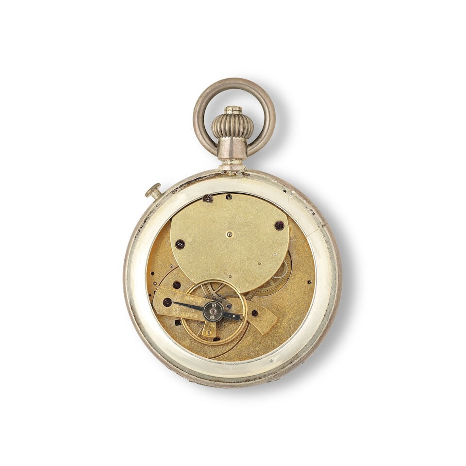 Auguste Hilaire Rodanet. A silver keyless wind open face inking chronograph pocket watch Auguste... - 4