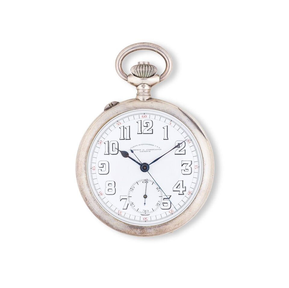 Vacheron & Constantin. A silver keyless wind open face chronograph pocket watch Vacheron & Const... (1 of 3)