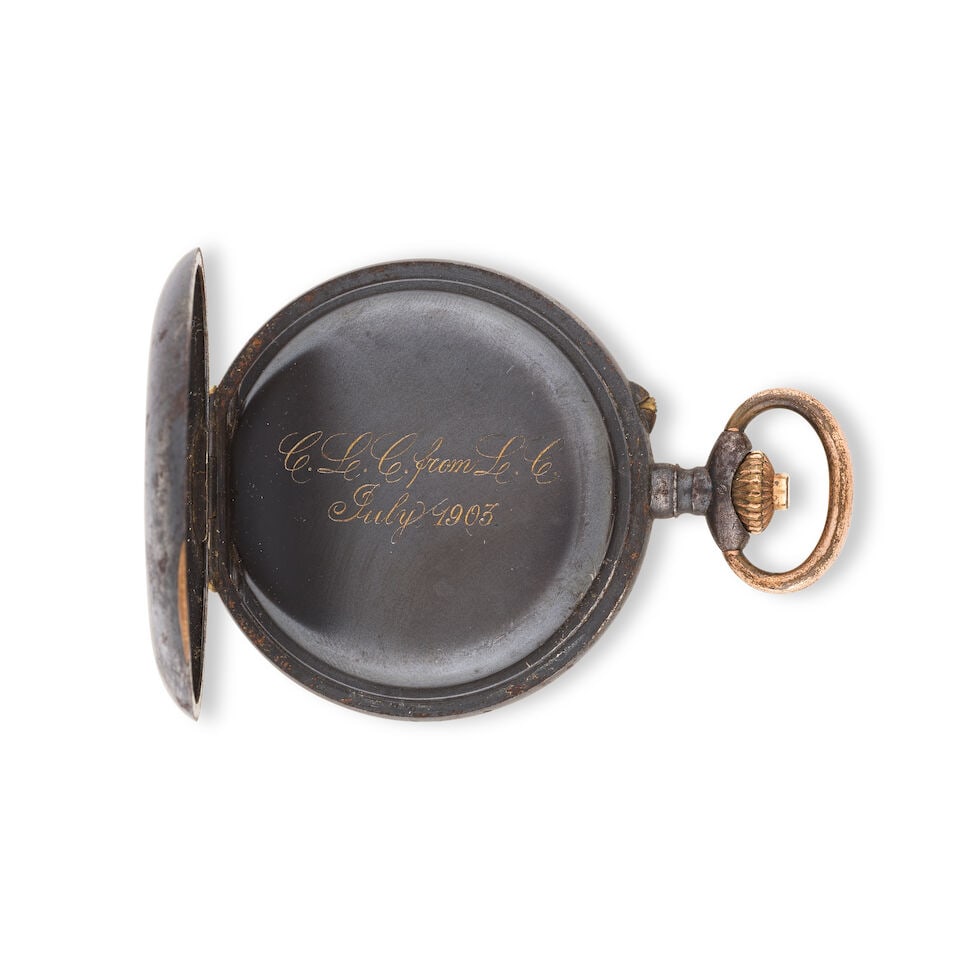 Fresard, Lucerne. A black metal open face chronograph pocket watch Fresard, Lucerne. Chronograph... - 3