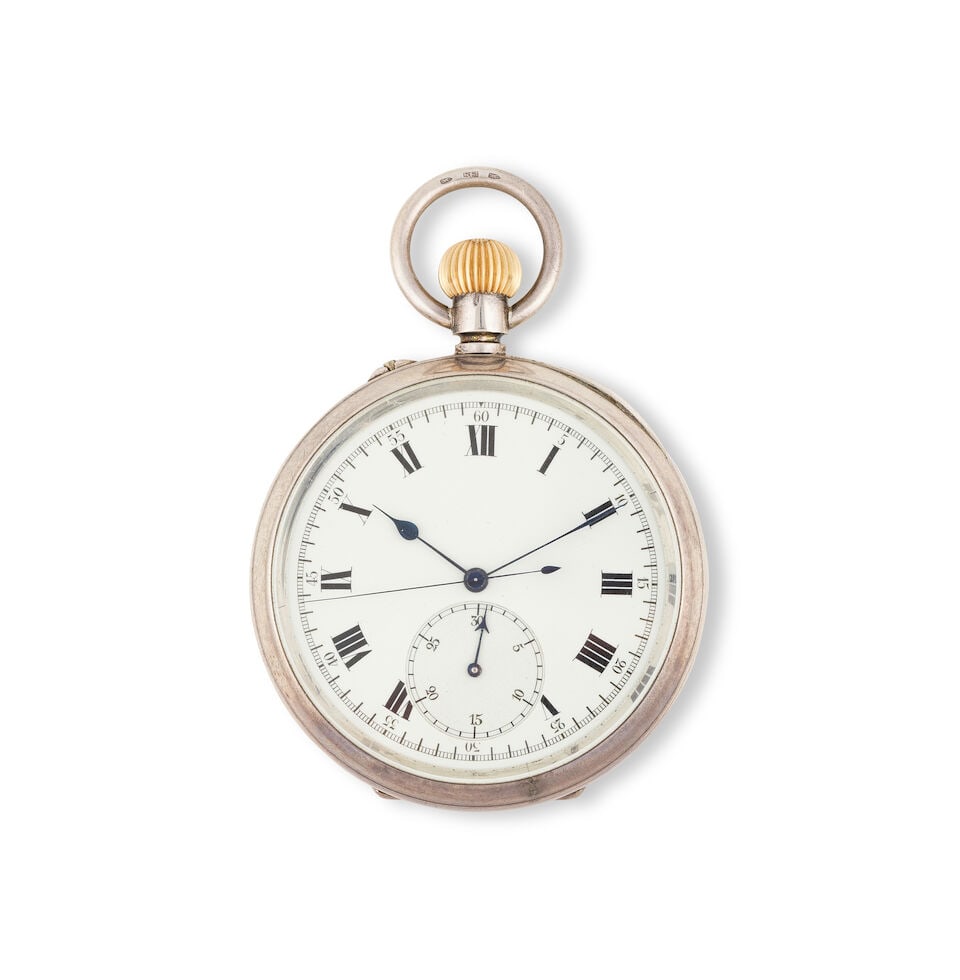 Sir John Bennett. A silver keyless wind open face chronograph pocket watch Sir John Bennett. Chr... (1 of 4)