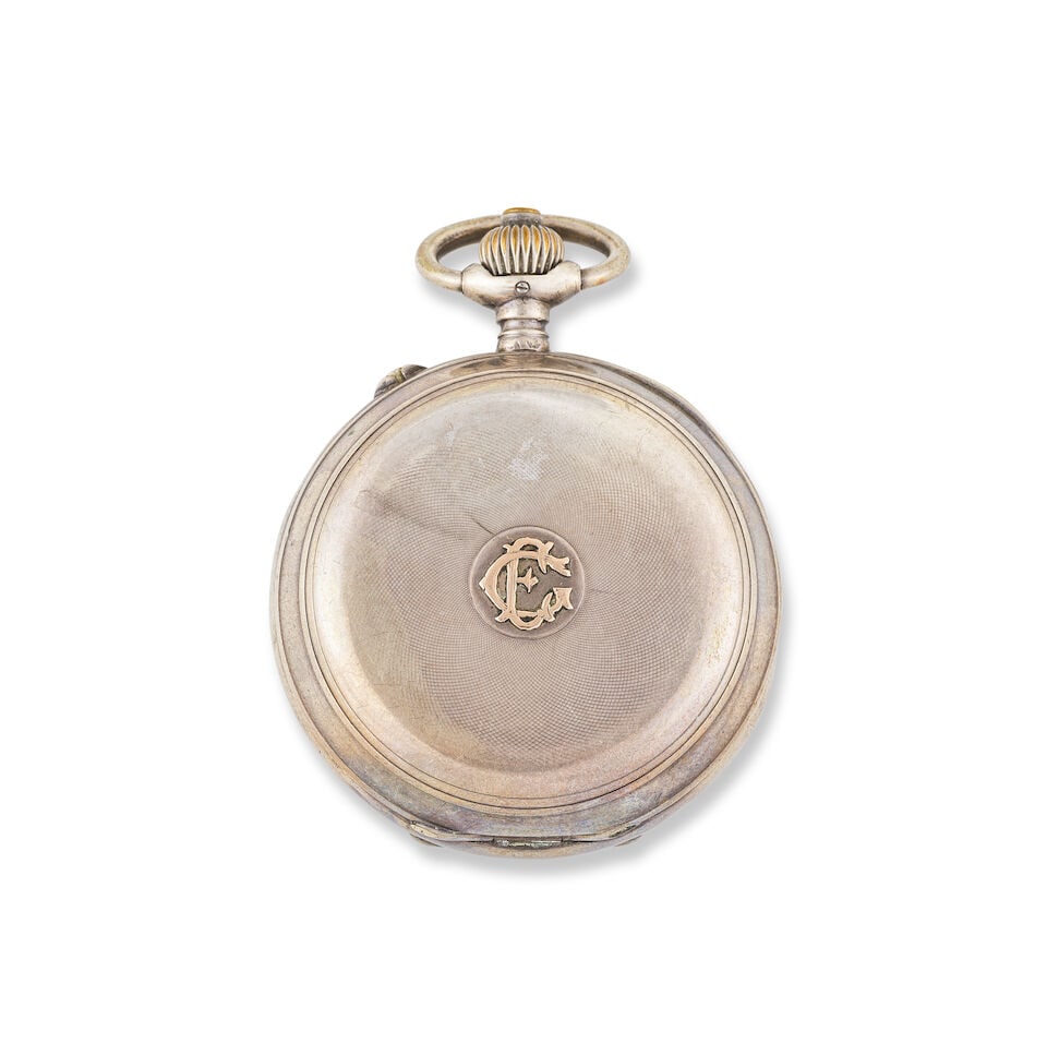 J.B Doyen, Belfort. A silver keyless wind open face chronograph pocket watch J.B Doyen, Belfort.... - 4