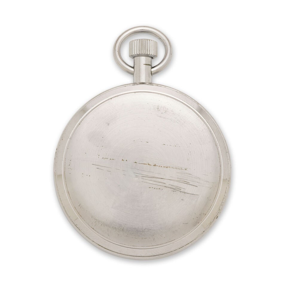 Junghans. A chrome plated open face keyless wind chronograph stopwatch Junghans. Chronographe st... - 3