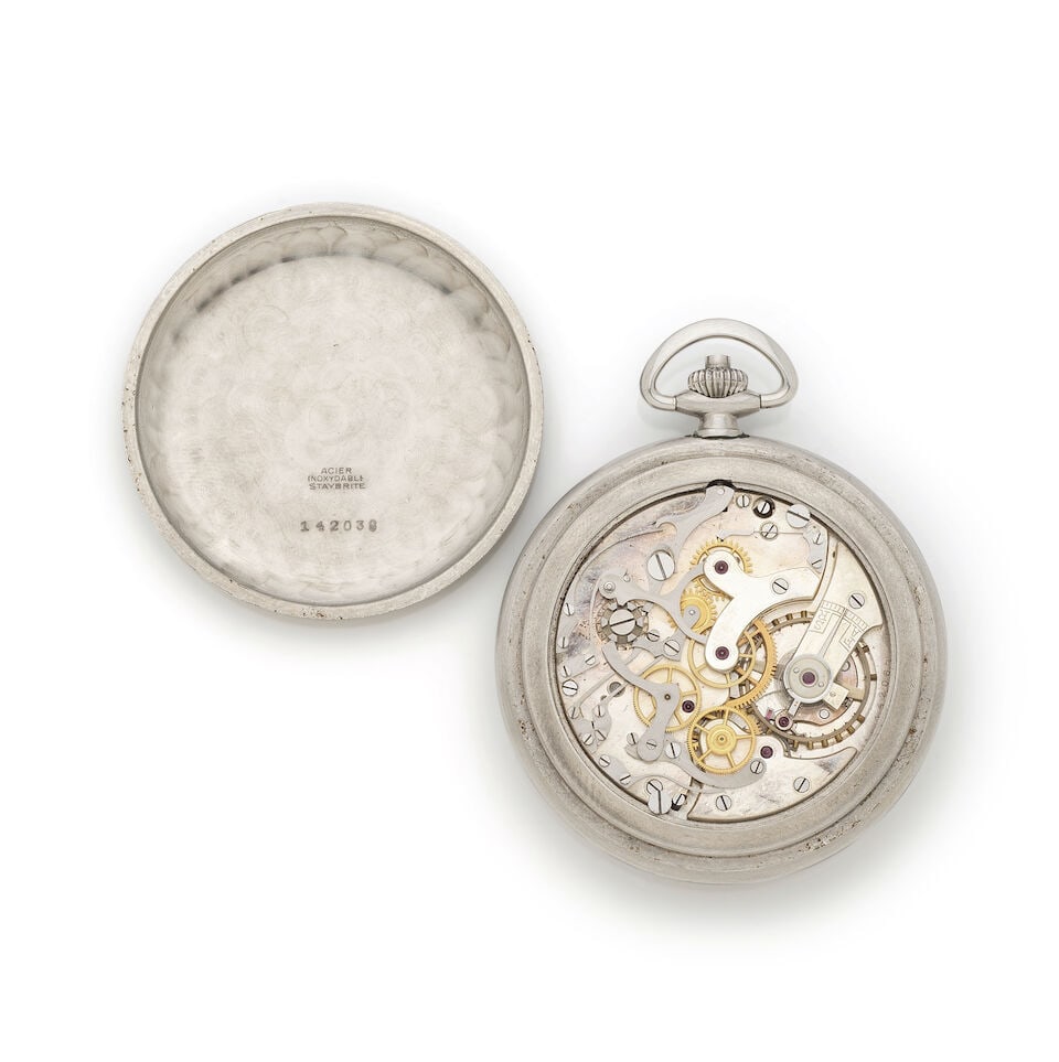 Heuer. A stainless steel open face keyless wind chronograph stopwatch Heuer. Chronographe stopwa... - 2