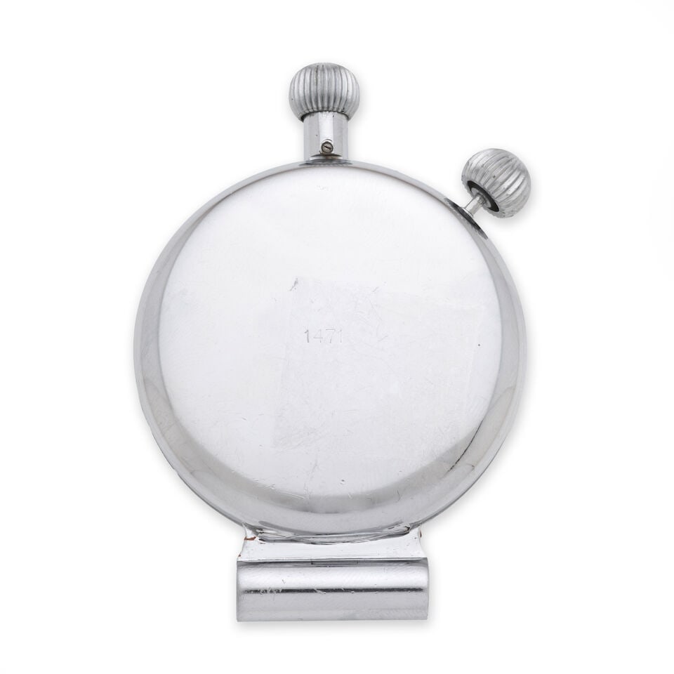 Hanhart. A chrome plated open face keyless wind chronograph stopwatch Hanhart. Chronographe stop... - 3