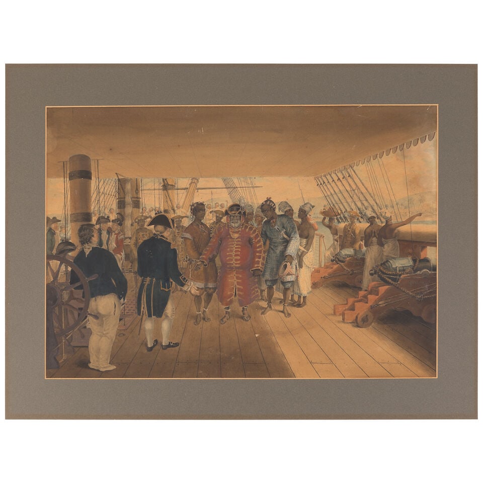 Gabriel Bray (British, 1746-1823) The King of Barra arrives to embark in a boat sent from the Pa... - 5