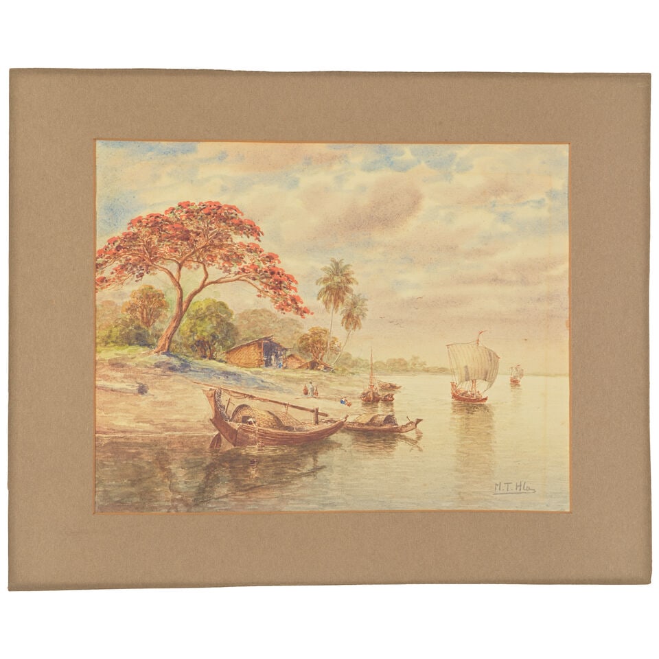 Maung Tun Hla (Burmese, 1874-1946) A set of three Burmese views - 2