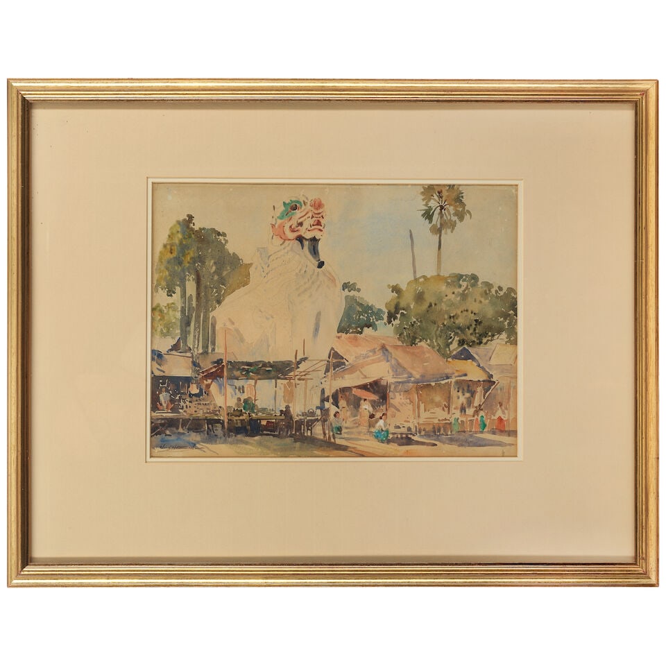 U Nyan SHEIN (Burmese, 1925-2003) A set of two views in Burma: The ancient entrance of Shwesanda... - 4