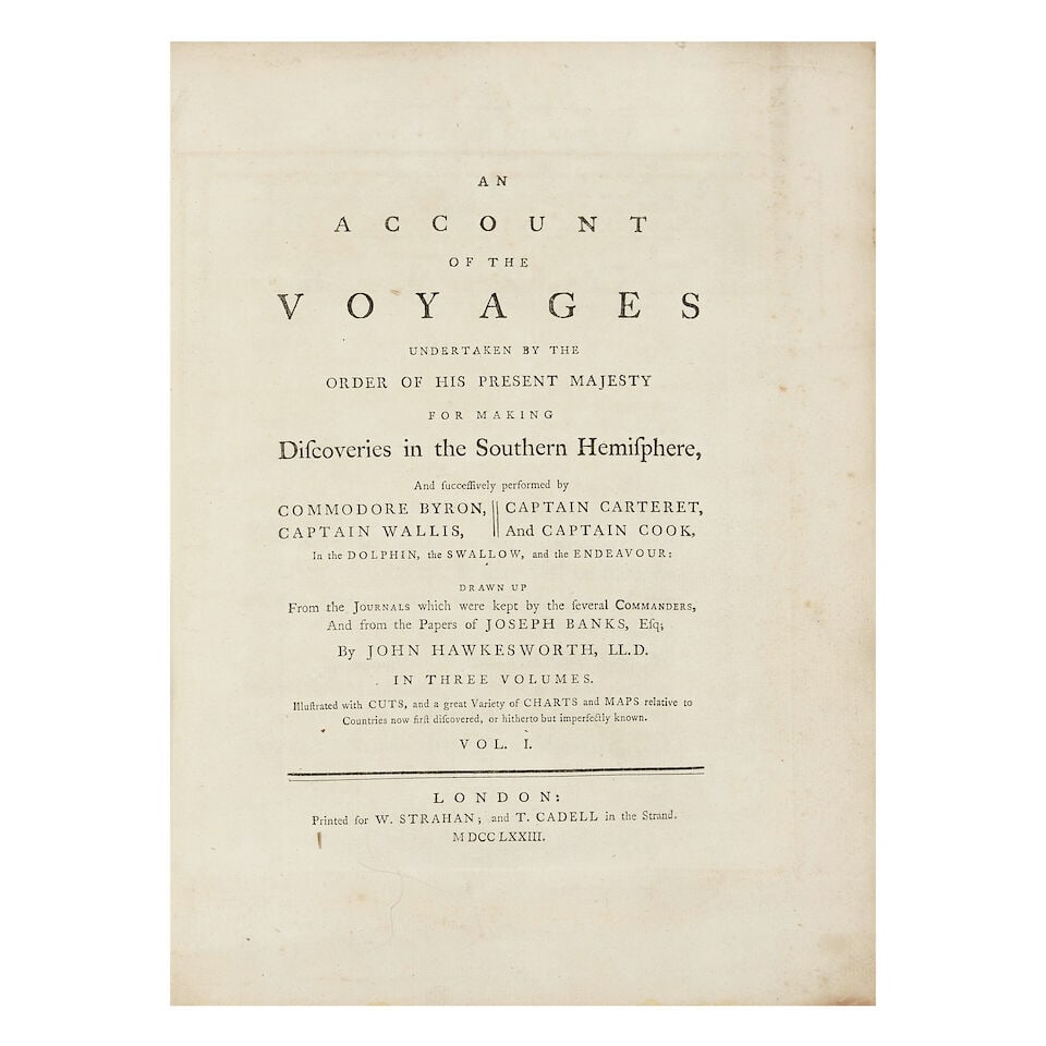 COOK (JAMES) HAWKESWORTH (JOHN) An Account of the Voyages Undertaken by the Order of His Presen... - 6