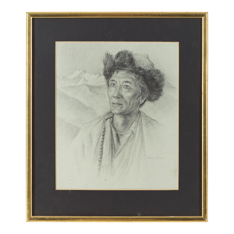Grace Clark (British, 1896-1976) Portrait of a Tibetan gentleman - 2