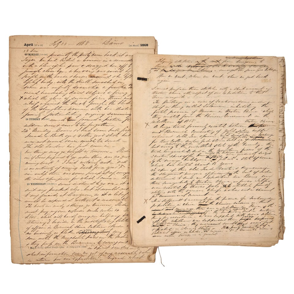 BURMA EXPEDITION 1867-1868. Manuscript account, and photographs, by a member of the party, with ... - 5