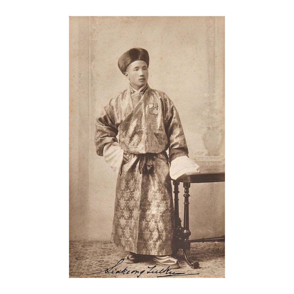 SIDKEONG TULKU, MAHARAJA OF SIKKIM Fine group of vintage photographic portraits, two signed by t... - 2