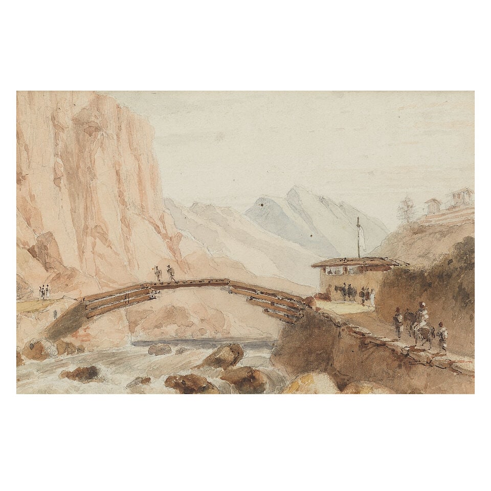 William Daniell RA (British, 1769-1837) The Rope Bridge at Srinagar, Kashmir; A view near Wandep... - 3