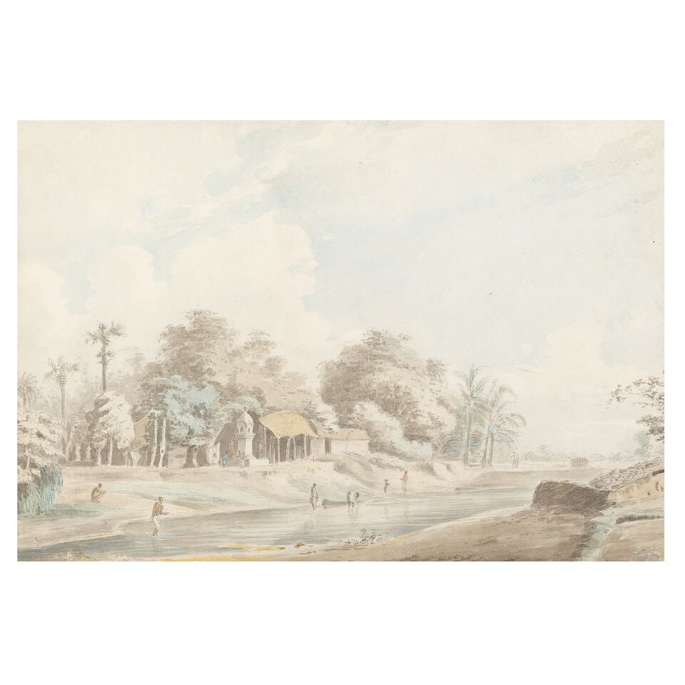 William Daniell RA (British, 1769-1837) On the Ganges: William Daniell RA (British, 1769-1837) On the Ganges pen, grey ink and watercolour over graphite 24.4 x 36.5cm (9 5/8 x 14 3/8in). Footnotes: Provenance With Thomas Agnews & Sons, London, No.16605. F