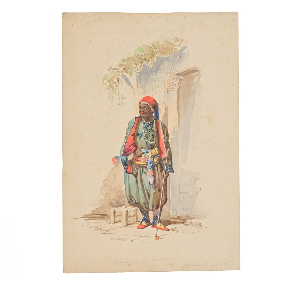 Vittorio Amadeo Preziosi (Maltese, 1816-1882) 'Guardian of a Harem, Constantinople'; 'A Scribe, ... - 3