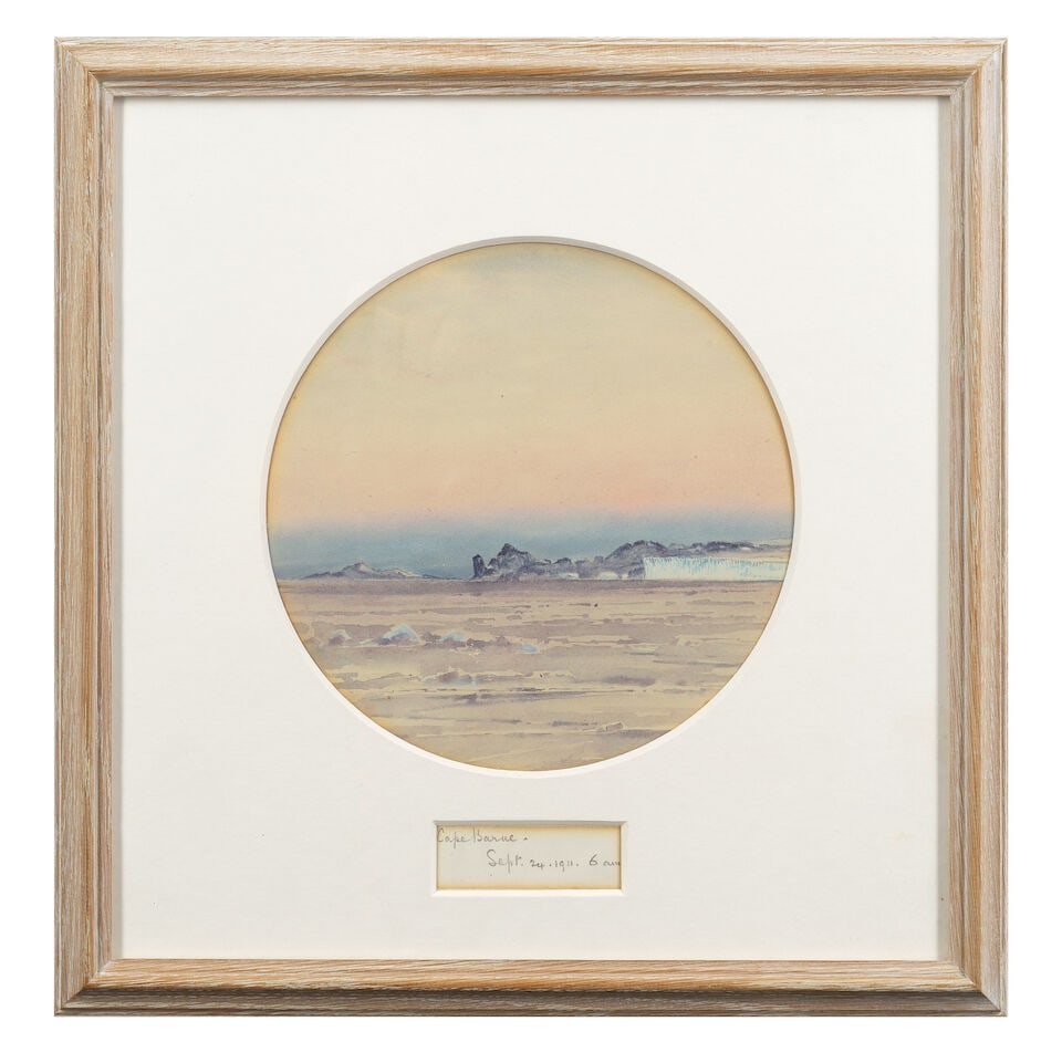 Dr Edward Adrian Wilson (British, 1872-1912) 'Cape Barne - Sept. 24. 1911 6am.' (a circular shee... - 2