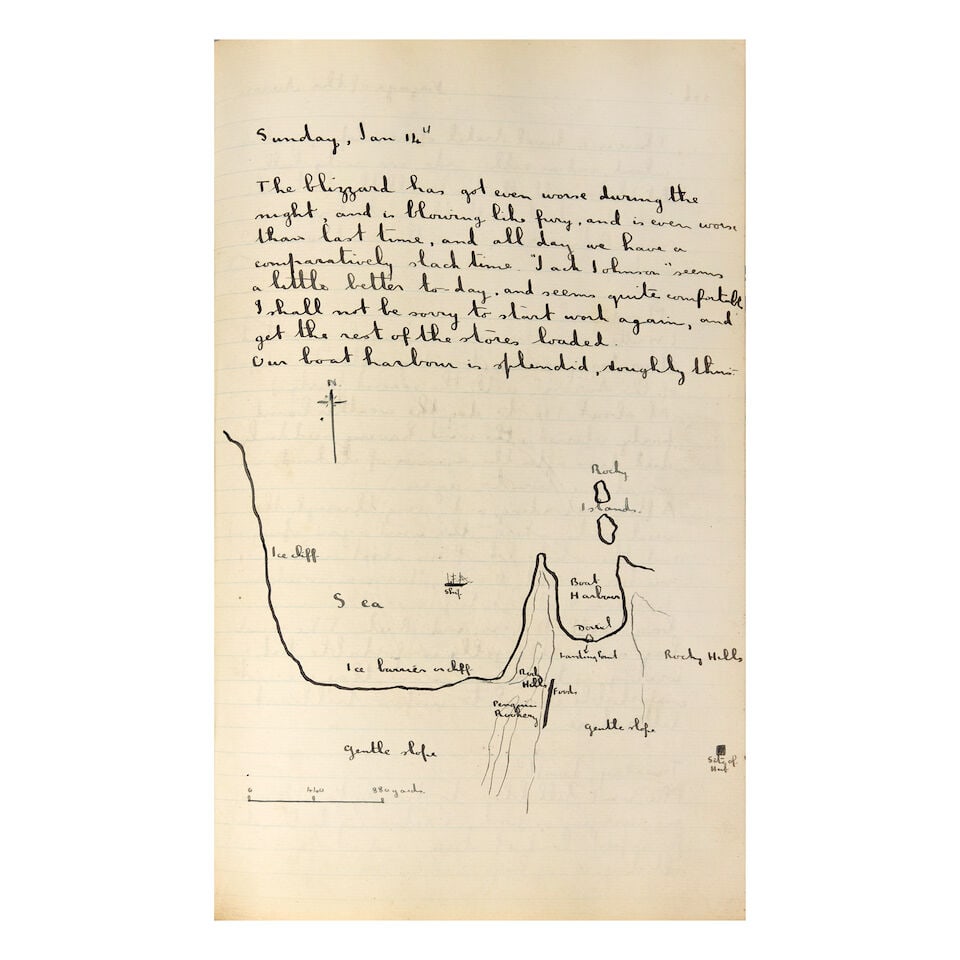 NINNIS (BELGRAVE EDWARD SUTTON) - AUSTRALASIAN ANTARCTIC EXPEDITION 1911 Series of three manuscr...: NINNIS (BELGRAVE EDWARD SUTTON) - AUSTRALASIAN ANTARCTIC EXPEDITION 1911 Series of three manuscript journals kept by Second Lieutenant Belgrave Edward Sutton Ninnis, Royal Fusiliers, prior to and duri
